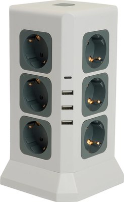 Удлинитель Stekker Comfort HM10-61-01 / 49991 (1.5м, белый/серый) - 