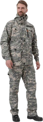 Костюм для охоты и рыбалки УРСУС Сумрак кмф Цифра светло-серый Рип-Стоп / КОС407 (р.60-62, 170-176) -