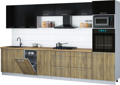 

Кухонный гарнитур, Мила Gloss 3.5-ПМ3