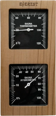 Термогигрометр для бани Everest Вертикаль TG-01 (кедр, черный) - 
