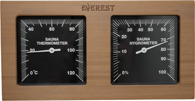 Термогигрометр для бани Everest Горизонталь TG-02 (кедр, черный) - 