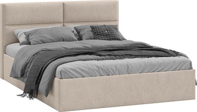Каркас кровати ТриЯ Глосс универсальный тип 1 140x200 (микровелюр Wellmart Dark Beige) - 