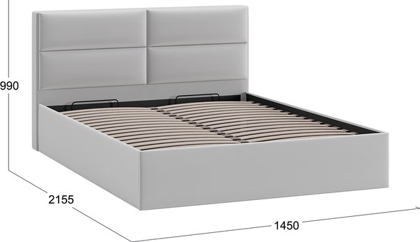 Купить Полуторная кровать ТриЯ Глосс Универсальная с ПМ тип 1 140x200 в Борисове