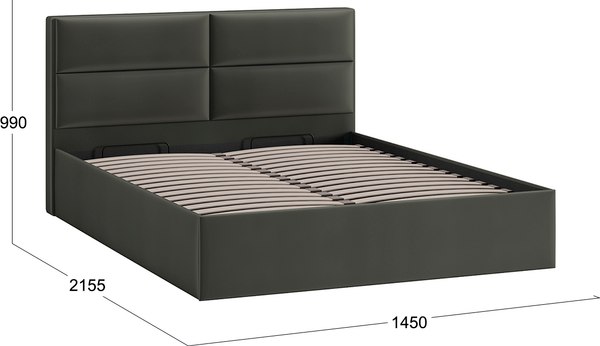 Купить Полуторная кровать ТриЯ Глосс универсальная с ПМ тип 1 140x200 в Борисове
