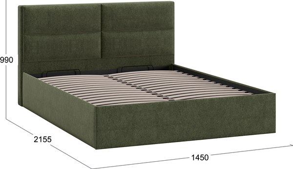 Купить Полуторная кровать ТриЯ Глосс универсальная с ПМ тип 1 140x200 в Борисове