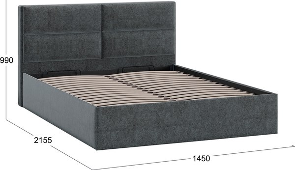 Купить Полуторная кровать ТриЯ Глосс универсальная с ПМ тип 1 140x200 в Борисове
