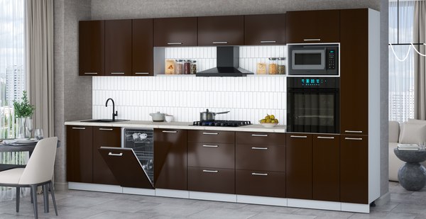 Купить Кухонный гарнитур Интерлиния Мила Gloss 3.8-ПМ3 в Гомеле