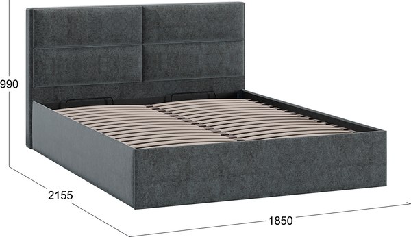 Купить Двуспальная кровать ТриЯ Глосс универсальная с ПМ тип 1 180x200 в Минске