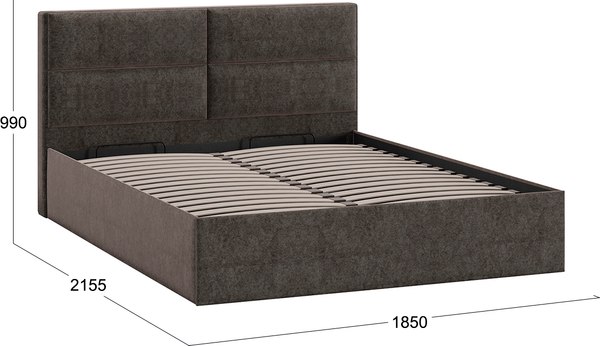Купить Двуспальная кровать ТриЯ Глосс универсальная с ПМ тип 1 180x200 в Борисове
