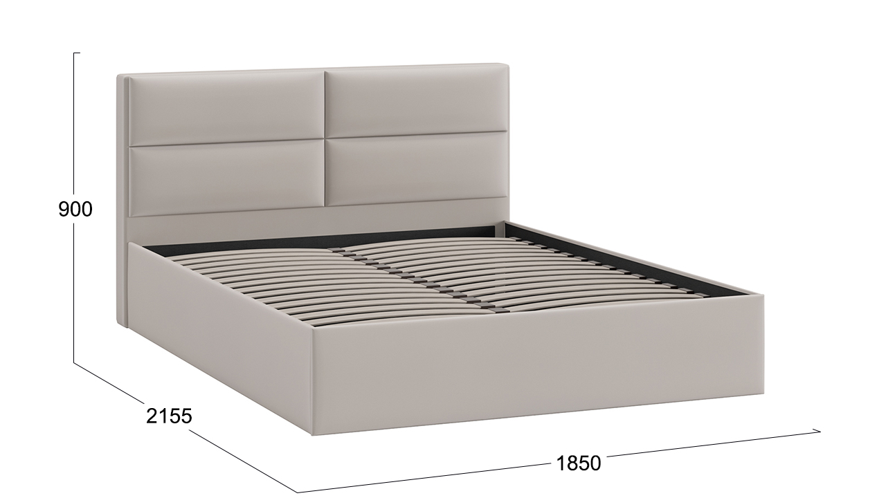 Двуспальная кровать ТриЯ Глосс универсальная тип 1 180x200 (велюр Confetti Smoke) — фото 3