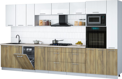 

Кухонный гарнитур, Мила Gloss 3.8-ПМ3