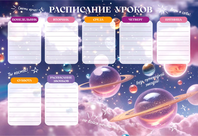 Расписание уроков Listoff Ты космос! / РЛ40045 - 