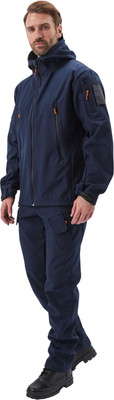 Костюм для охоты и рыбалки УРСУС Вепрь темно-синий Софтшелл / КОС619 (р.44-46, 182-188) -