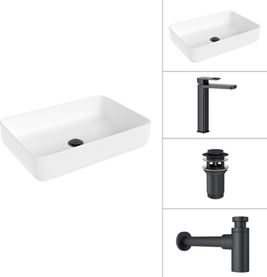 

Умывальник со смесителем, 21487-50 + Cascade 21СК0655BS + сифон 21635B + дон.клапан 21190B
