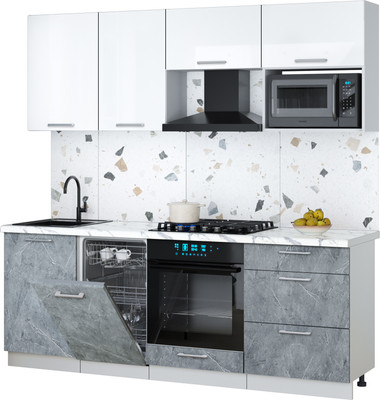 

Кухонный гарнитур, Мила Gloss 2.15-ПМ4