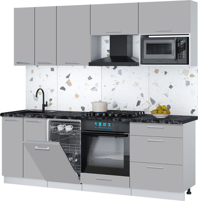 

Кухонный гарнитур, Мила Gloss 2.25-ПМ4