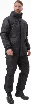 Костюм для охоты и рыбалки УРСУС Геркон-Весна/Осень Ponge Dobby Dyed Pu Milky Black / КОС448 (р.64-66, 170-176, черный) - 