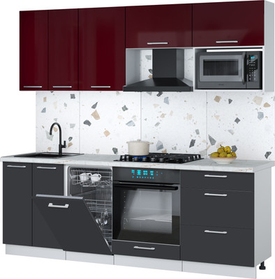 

Кухонный гарнитур, Мила Gloss 2.25-ПМ4