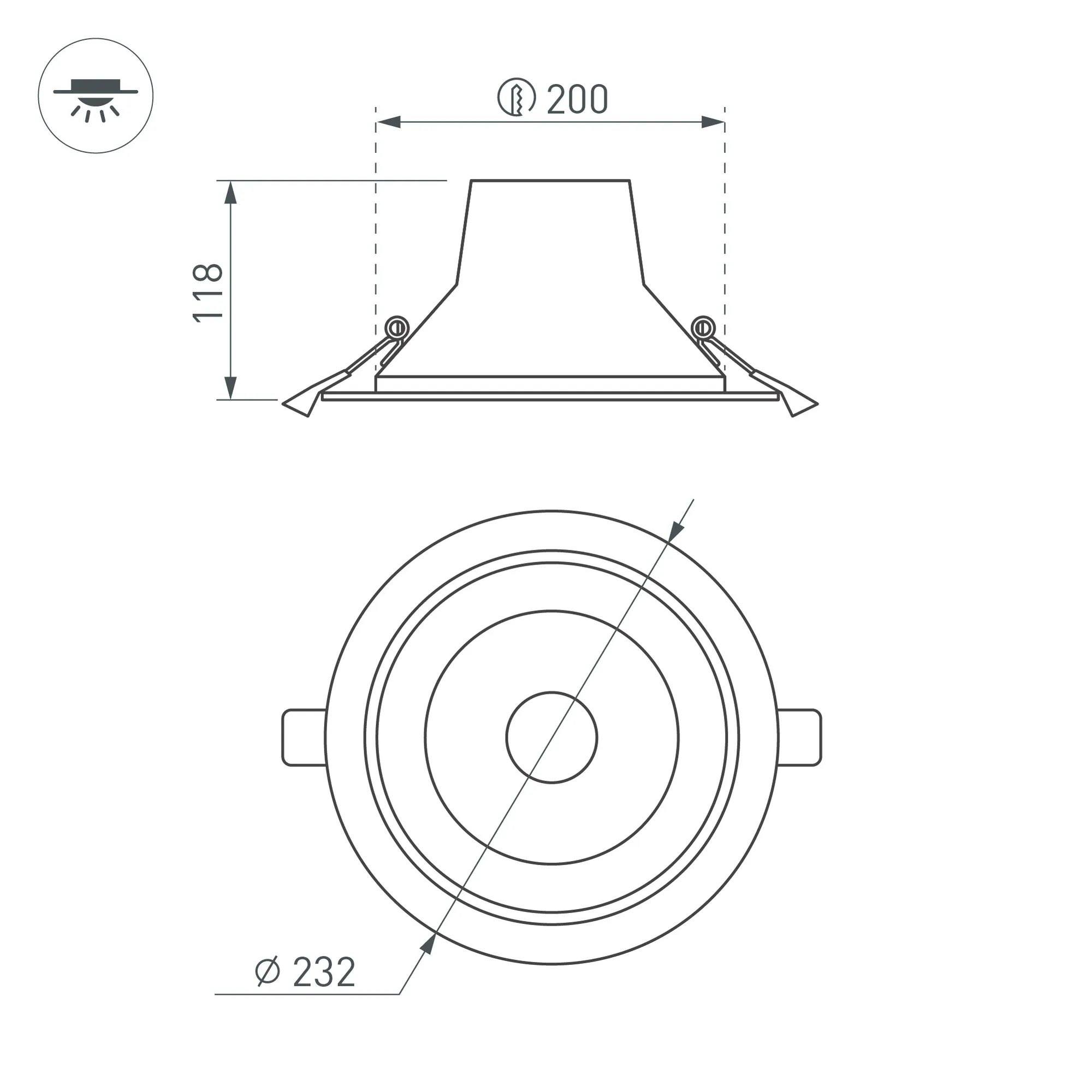 Точечный светильник Arlight LTD-LEGEND-R230-35W Warm3000 WH 50deg / 027320(1) — фото 5