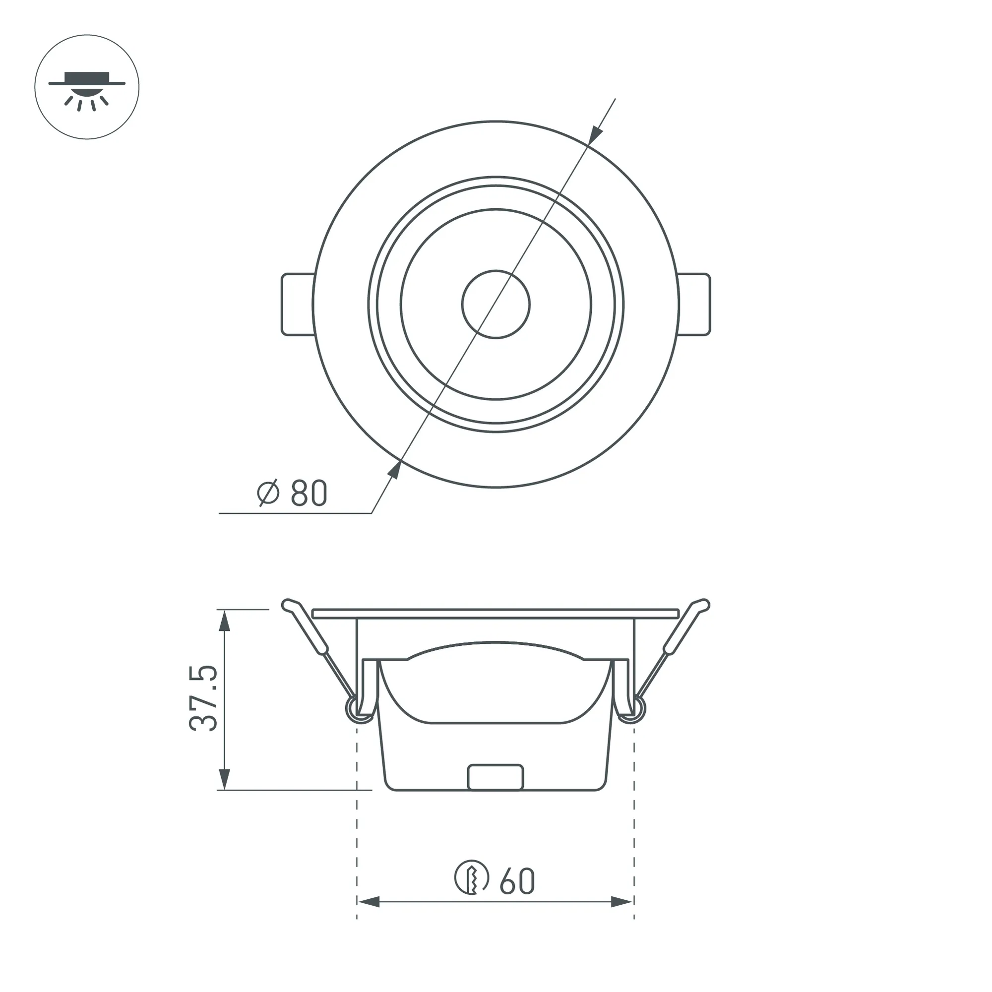 Точечный светильник Arlight LTD-POLAR-TURN-R80-5W Day4000 WH 36deg / 032309 — фото 6