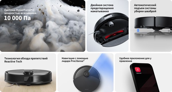 Робот-пылесос Roborock Robotic Vacuum Cleaner+Auto-Empty Dock S8 Pro+ RRA0TAL/S8PP52-02 (черный)