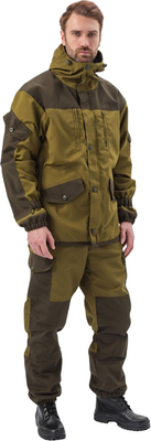 Костюм для охоты и рыбалки УРСУС Горка светлый-хаки/темный хаки Полибрезент / КОС481 (р.44-46, 182-188) -