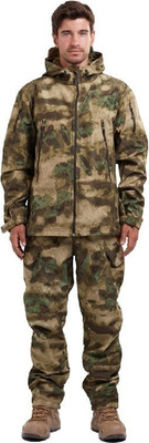 Костюм для охоты и рыбалки УРСУС Вепрь кмф Облака зеленый Полофлис / КОС619 (р.52-54, 170-176 ) -