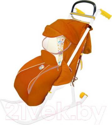 Санки-коляска Ника НД2 (оранжевыe) - общий вид