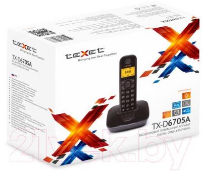 Беспроводной телефон Texet TX-D6705A (черный) - упаковка