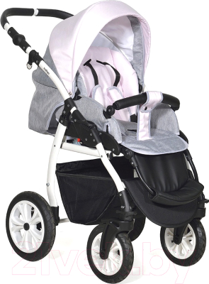 Детская универсальная коляска INDIGO Charlotte 18 2 в 1 (Ch 36, серый/светло-розовый)