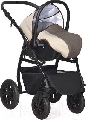 Детская универсальная коляска INDIGO Charlotte 18 F 3 в 1 (Ch 37, коричневый/бежевый)