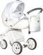 Детская универсальная коляска INDIGO Porto 2 в 1 (Po 07, белая кожа/белый узор) - 