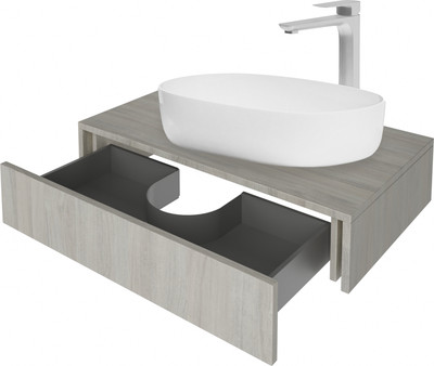 Тумба под умывальник ЗОВ Токио Премиум 60 / TP60ELSPTOC2 (вяз либерти серебряный) - 