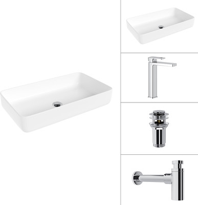 

Умывальник со смесителем, 21487-60+Cascade 21СК0655C+сифон 21635CH+дон.клапан 21190CH