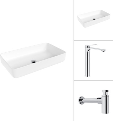 

Умывальник со смесителем, 21487-60 + Rio 21AM12672 с сифоном 21635CH