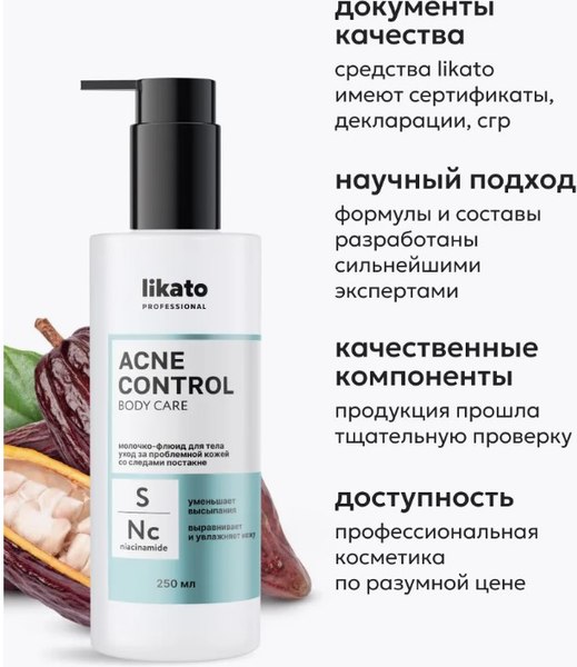 Молочко для тела Likato Professional Acne Control уход за проблемной кожей (250мл)
