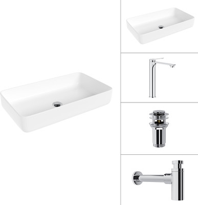 

Умывальник со смесителем, 21487-60 + Rio 21AM12672 + сифон 21635CH + дон.клапан 21190CH