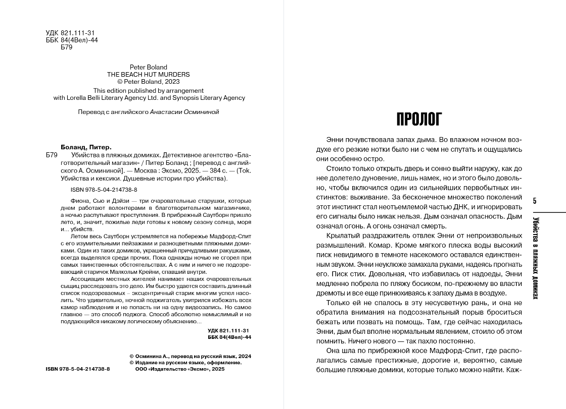 Художественная книга Inspiria Убийства в пляжных домиках, мягкая обложка (Боланд Питер) — фото 4