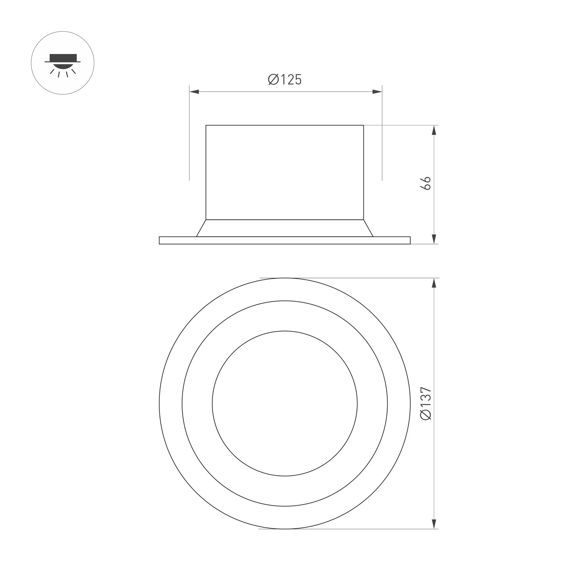 Точечный светильник Arlight MS-DROP-BUILT-R137-24W Day4000 WH 90deg / 040341 — фото 3