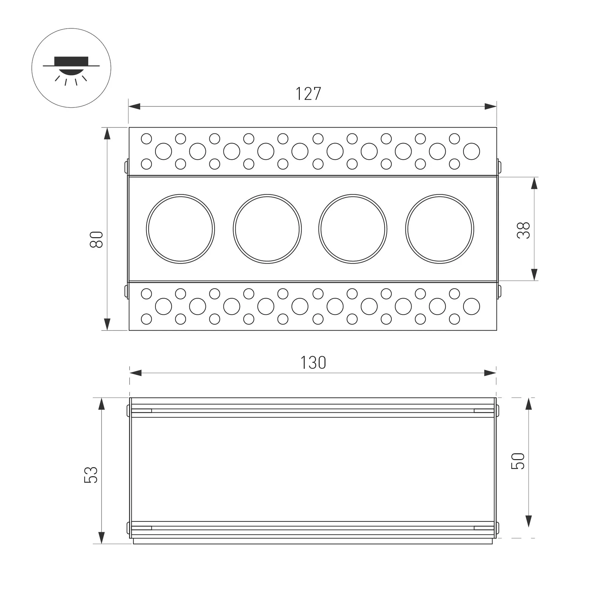 Точечный светильник Arlight MS-ORIENT-BUILT-TRIMLESS-TC-S38x127-10W Day4000 WH-BK / 032224 — фото 6