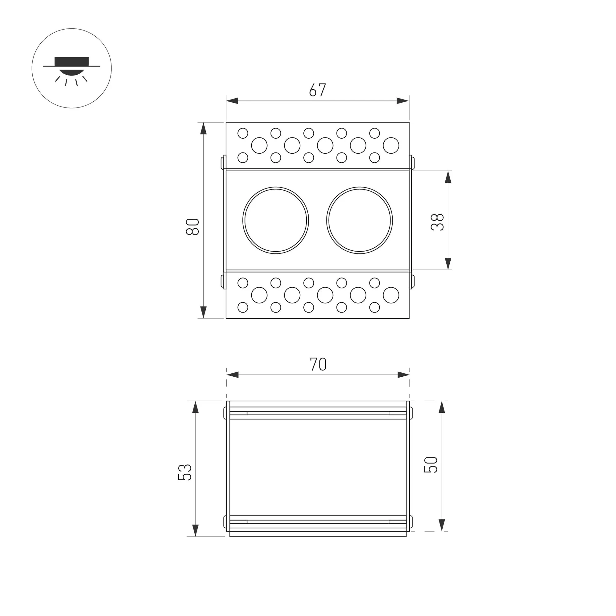 Точечный светильник Arlight MS-ORIENT-BUILT-TRIMLESS-TC-S38x67-5W Warm3000 WH-BK / 031923 — фото 6