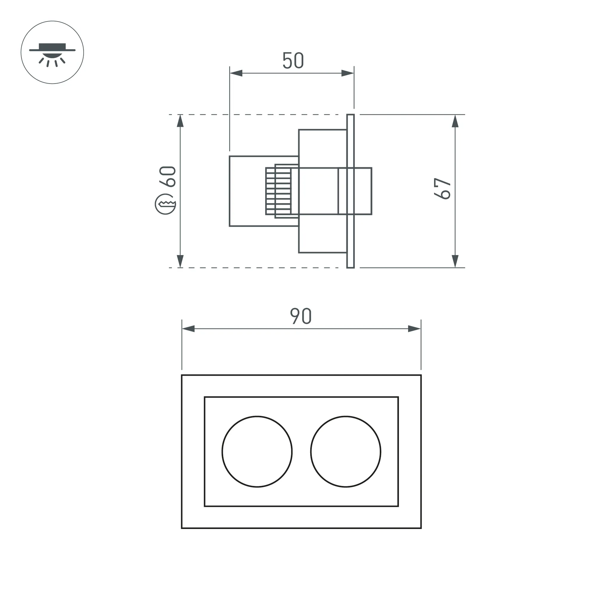 Точечный светильник Arlight MS-ORIENT-BUILT-TURN-TC-S67x90-5W Warm3000 BK-BK / 034876 — фото 5