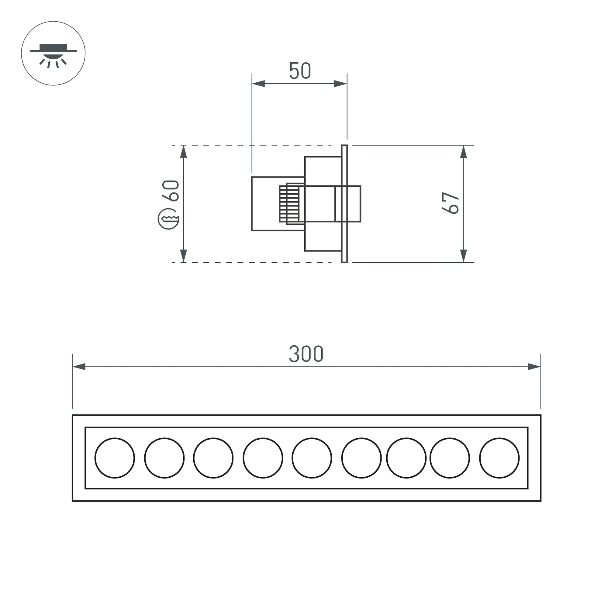 Точечный светильник Arlight MS-ORIENT-BUILT-TURN-TC-S67x300-20W Day4000 WH-BK / 032231 — фото 6