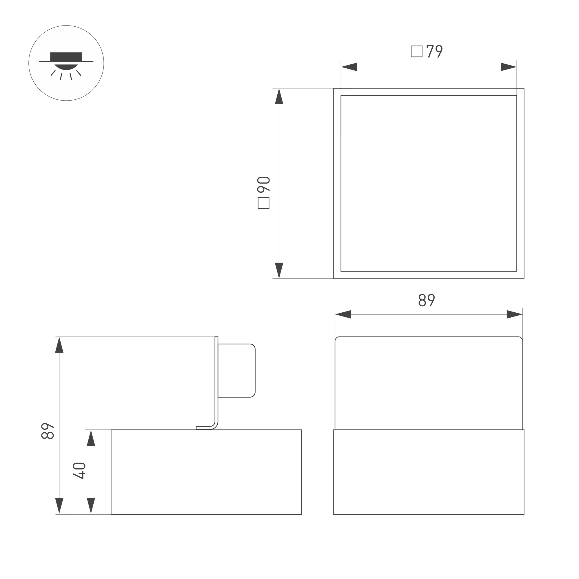 Точечный светильник Arlight DL-GRIGLIATO-S90x90-6W Day4000 BK 90deg / 047658 — фото 3