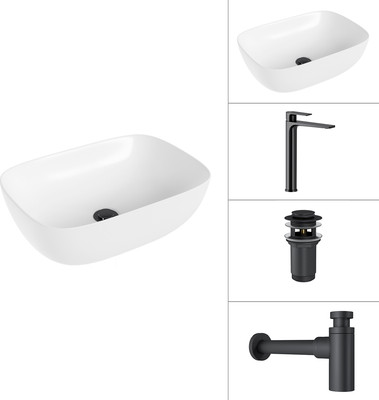 

Умывальник со смесителем, 21493A + Reef 21CK8678BS + сифон 21635B + дон.клапан 21190B