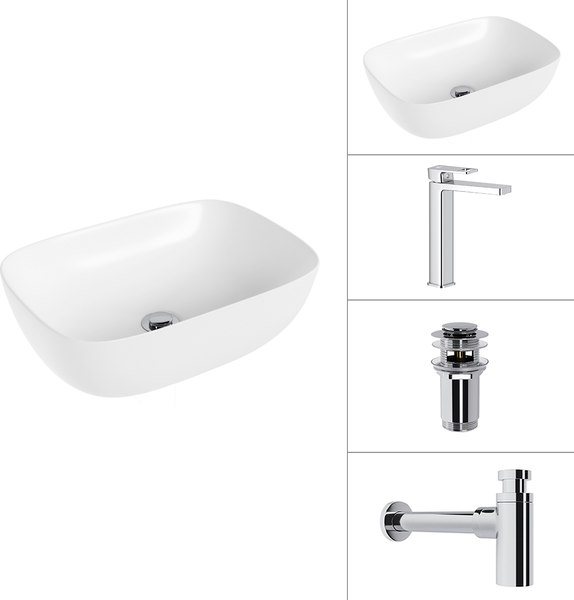 Умывальник со смесителем Lauter 21493A + Cascade 21СК0655C + сифон 21635CH + дон.клапан 21190CH
