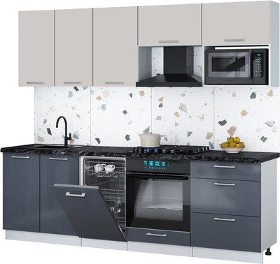 

Кухонный гарнитур, Мила Gloss 2.45-ПМ4