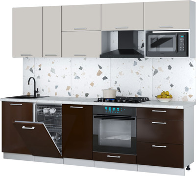 

Кухонный гарнитур, Мила Gloss 2.6-ПМ4