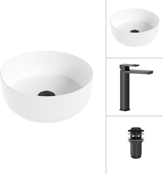 Умывальник со смесителем Lauter 21499-31 + Cascade 21СК0655BS с донным клапаном 21190B