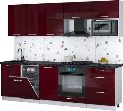 

Кухонный гарнитур, Мила Gloss 2.6-ПМ4